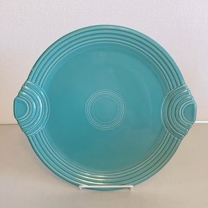 Fiestaware Handled Cake Plate Turquoise